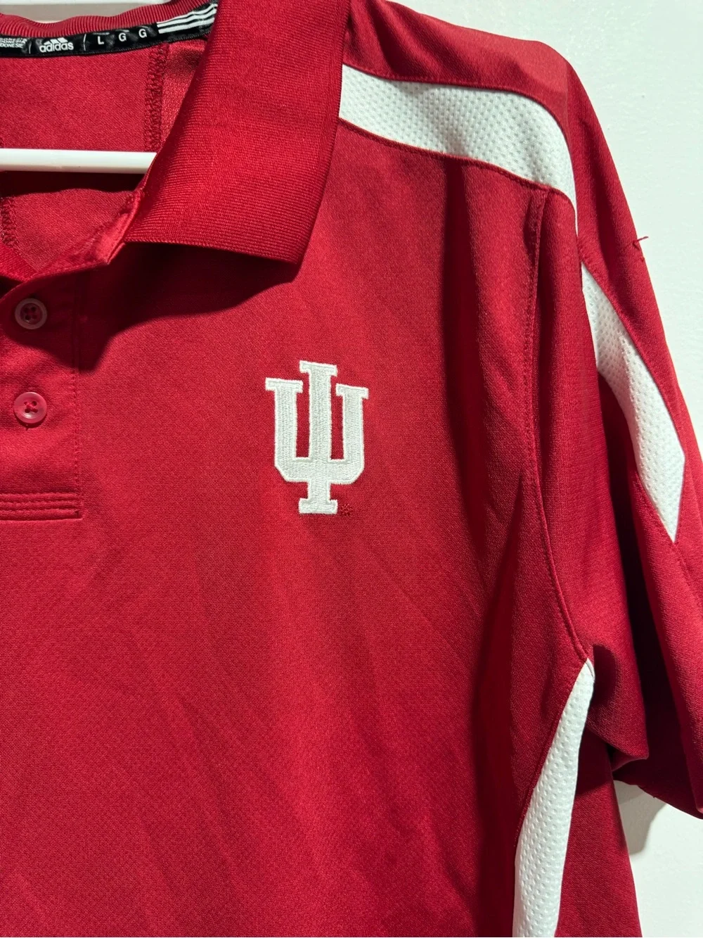 Indiana University Men's Red Polo Shirt by Adidas Size L